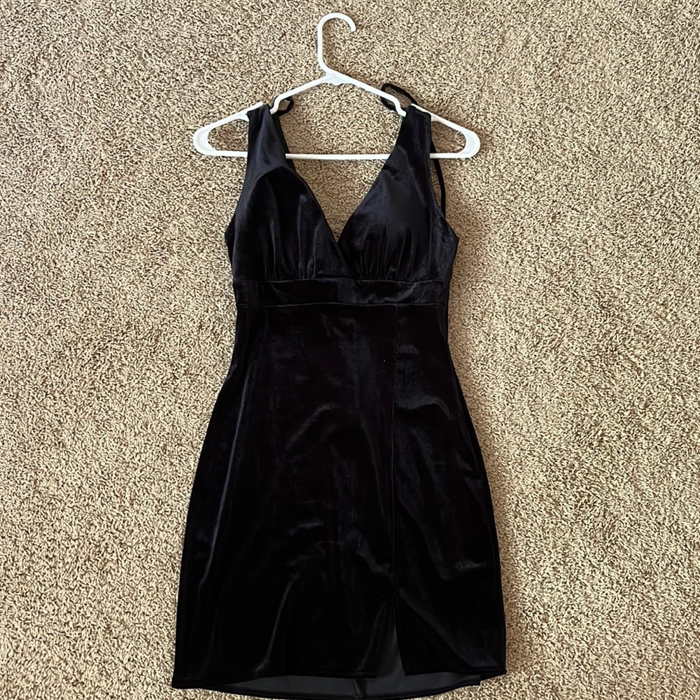 Black Velvet Mini Dress